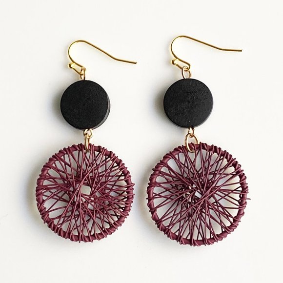 Jewelry - NEW "Vesuvius" Dreamcatcher Wooden Earrings